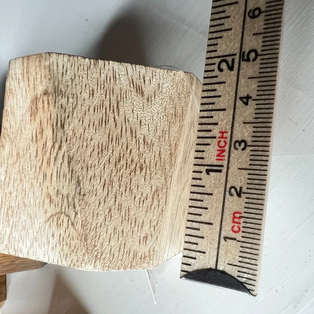 World Market Wooden Napkin Rings Set of 4 Geometric Natural Wood Table Decor